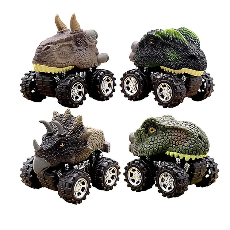 HUAYI Back Animal Vehicles Kids Dinosaur Model Mini Toy Car Mini Dinosaur Pull Back Friction Dinosaur Car Toy