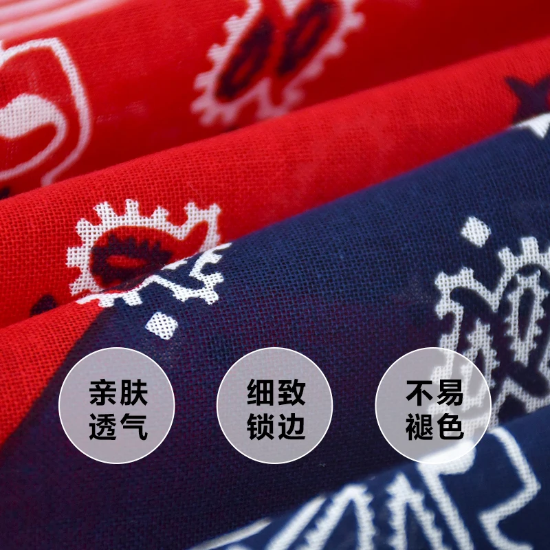 Customized Factory Double Print Paisley Pattern Handkerchief Printing Bandana Cheap Cotton Bandana