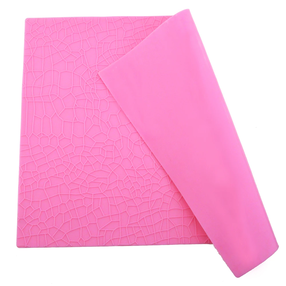 Simulation crocodile Skin Lace Mat Fondant Cake Silicone Mold Diy Baking Tool Embossing Side