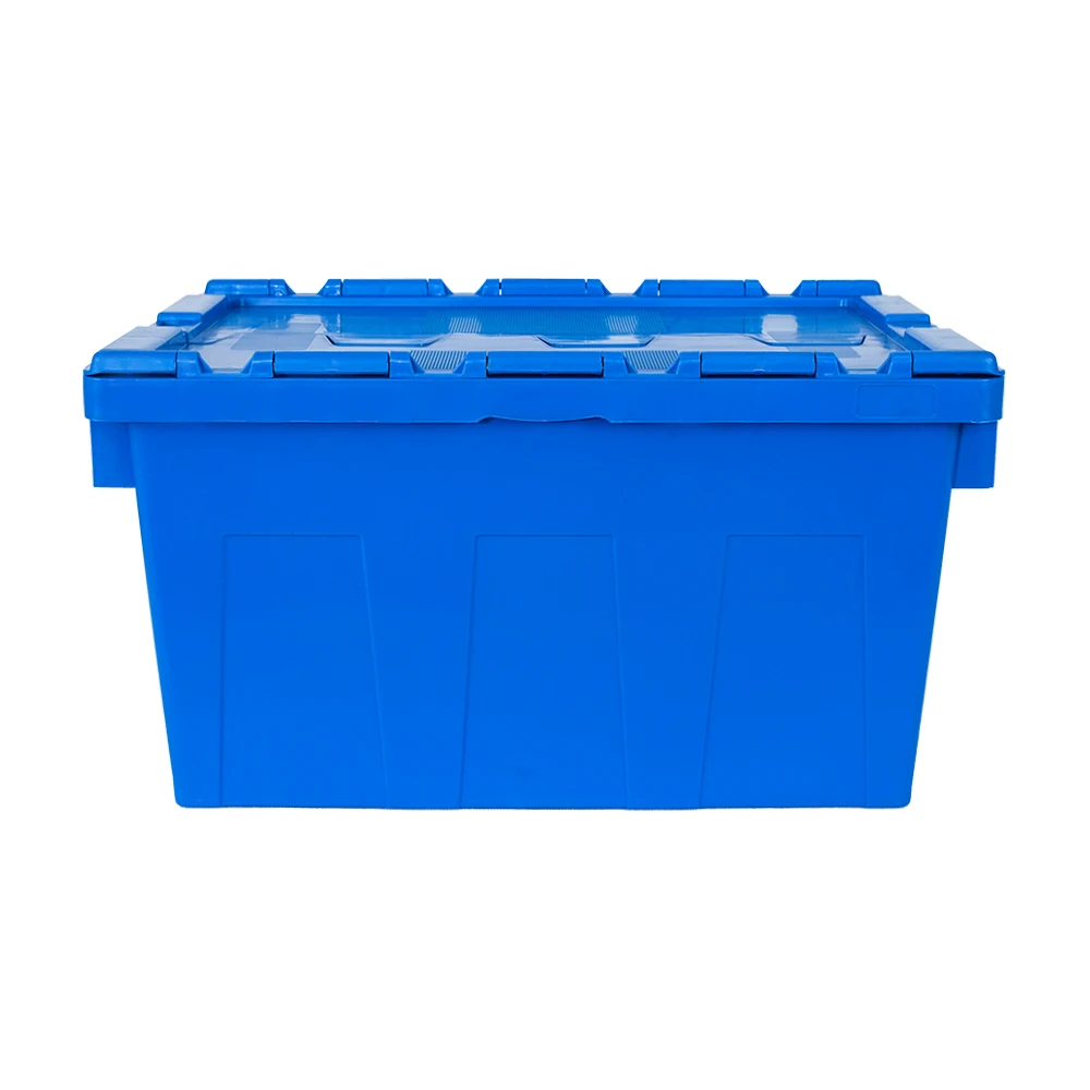 Plastic crate stackable moving box nesting plastic moving crate plastic storage container with lid