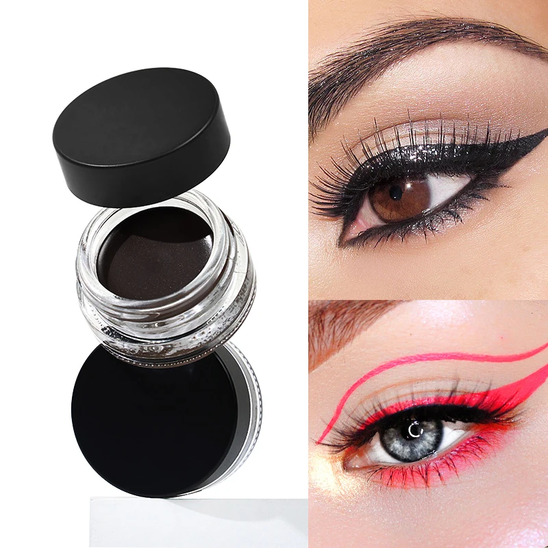 Black Eye Liner Gel Smudge Proof Long Lasting Waterproof Eyes Makeup Colorful Cosmetics Women Beauty Eyeliner