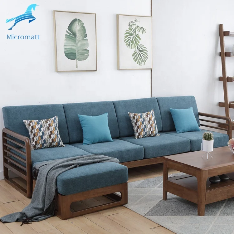 Прямая поставка с завода, мебель для гостиной в американском стиле, домашний деревянный угловой диван кофейного цвета