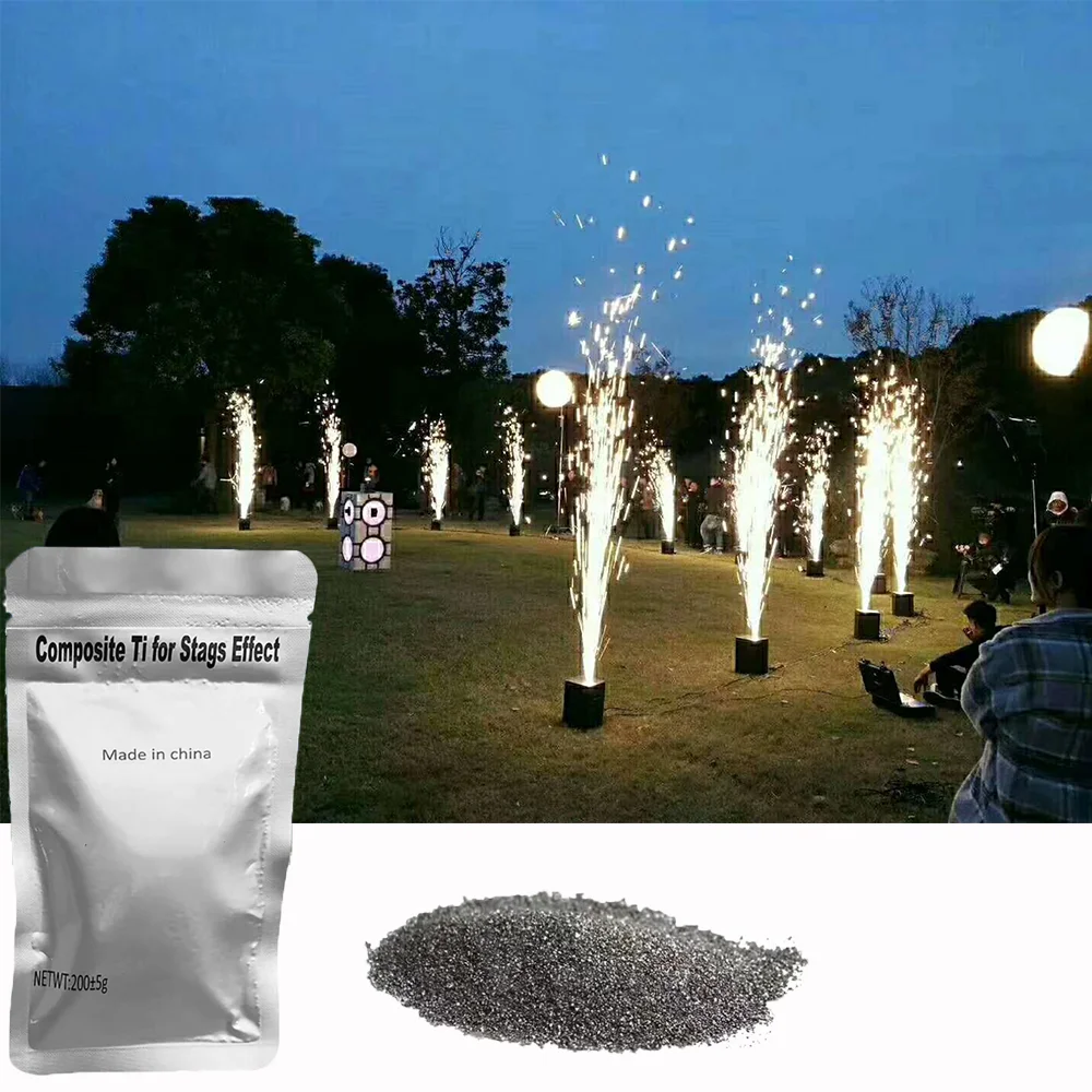 MSDS Certification 200g/Bags Titanium Metal Powder For Cold Spark Fountain Fireworks Spark Machine Consumables