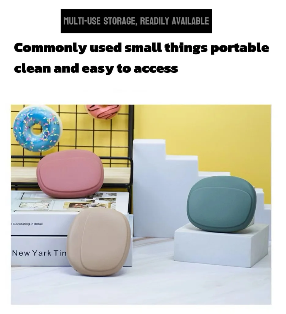 Simple and Stylish Mobile Phone Data Cable Organizer Bag Mini Silicone Headphones Portable Protective Storage Bag