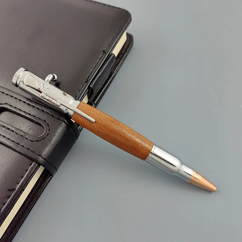 Outlet bolt wood creative decompression bullet bolt switch ballpoint pen