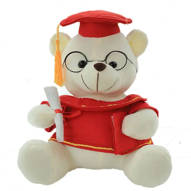 Style Free Shipping Stuffed Animal Gift Grad Graduation Bear Skin Custom Wholesale Teddy Plush Unisex Soft Toys Teddy Bear 10pcs