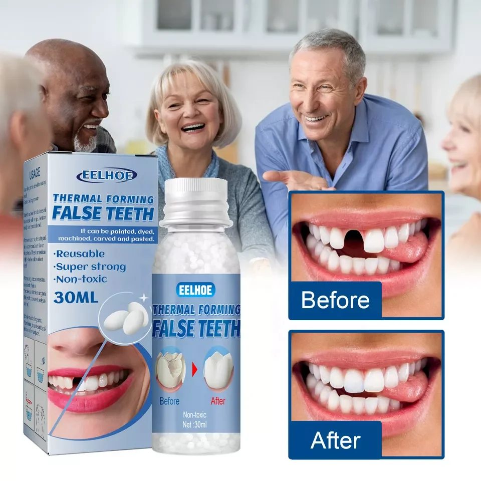 EELHOE Strong Reusable Temporary Tooth Repair Cosmetic Denture Modification Gap Filling dentures moldable false teeth