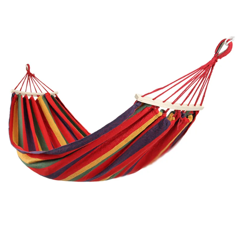 Wholesale Comfortable Double Person Woven Canvas Hammock Made Cotton Fabric Tree Hammock For Outdoor