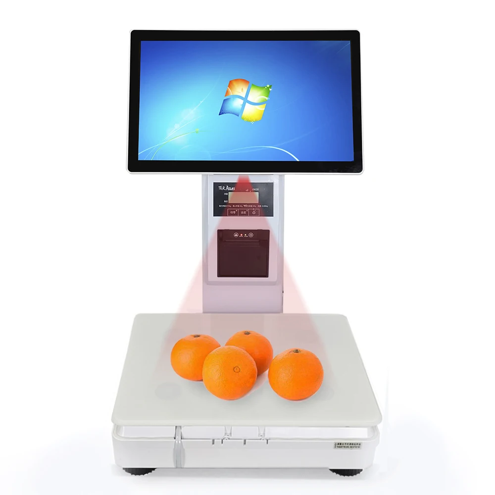 15.6 inch AI cash register scale with touch screen PC POS cash register scale