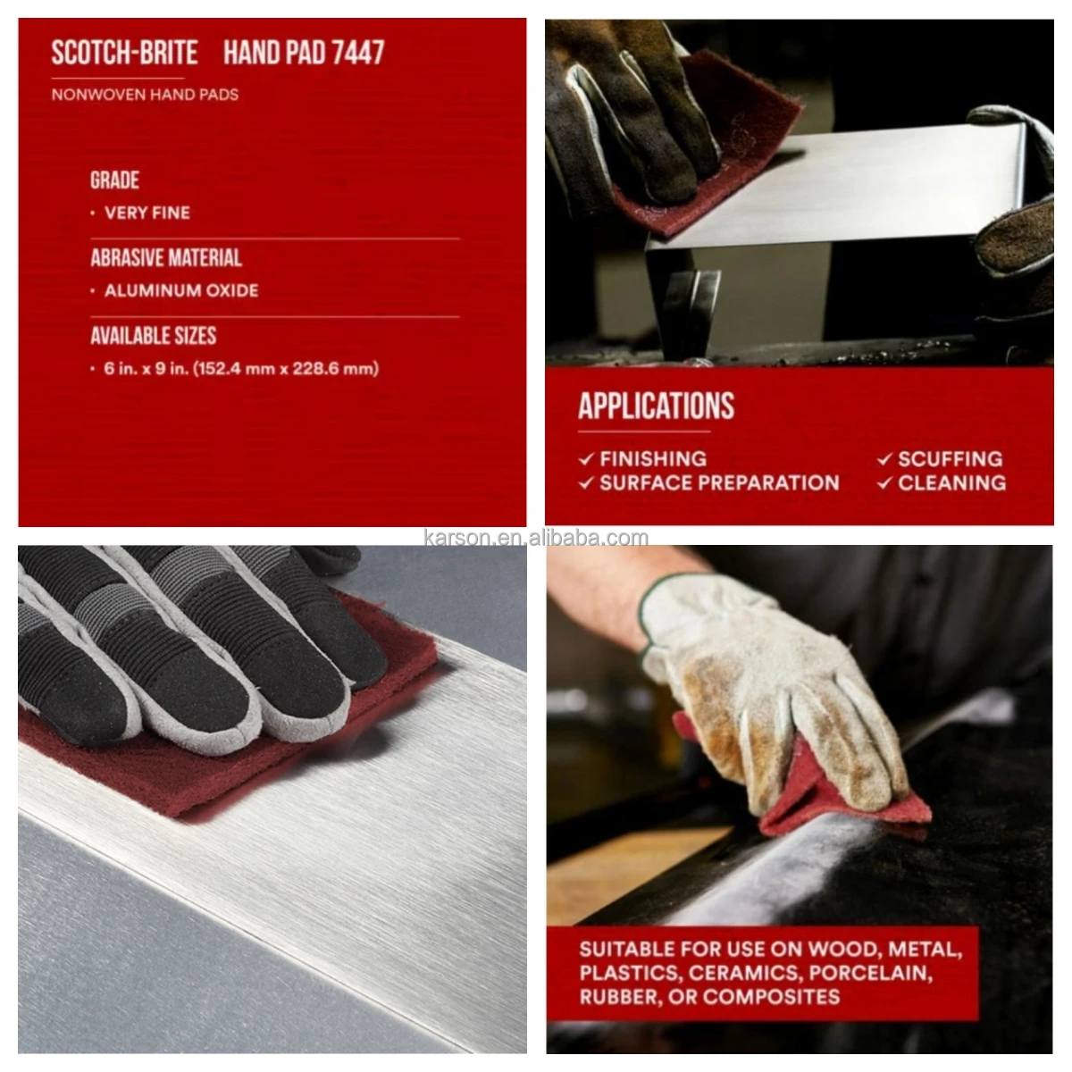 3M Scotch-Brite Hand Pad 7447,6 in x 9 in