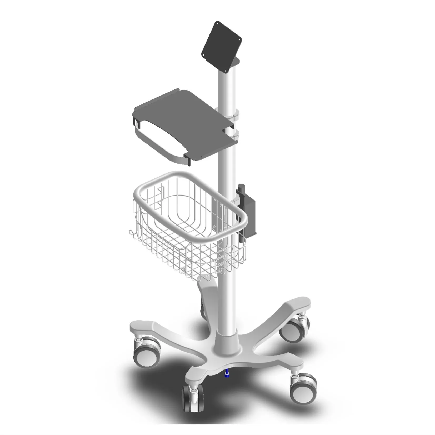 mobile patient transport medical cart trolley vital signs monitor height adjustable monitor stand vital signs monitor stand