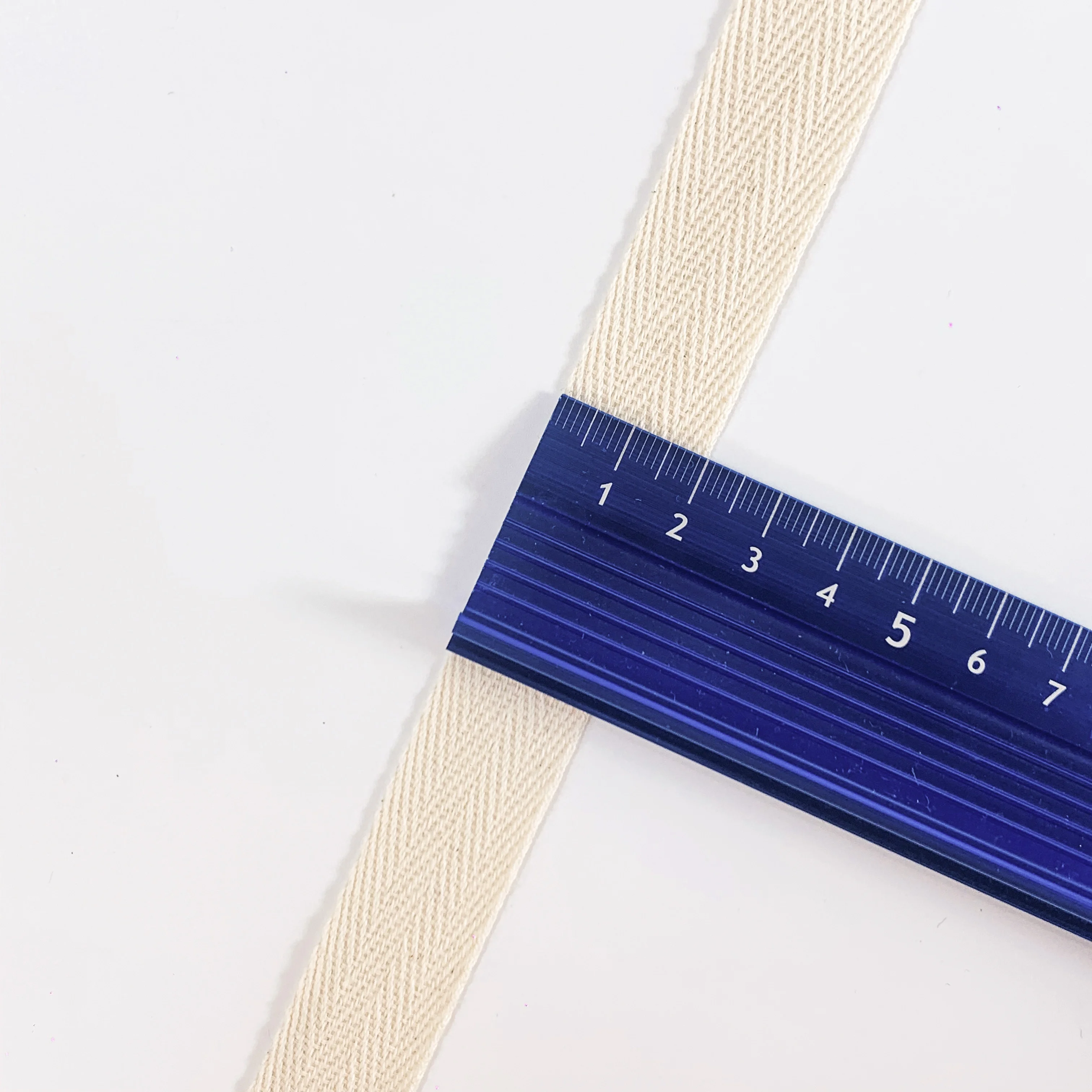 40mm natural heavy cotton textile webbing non slip non stretch sewing fold over herringbone twill webbing tape for clothes