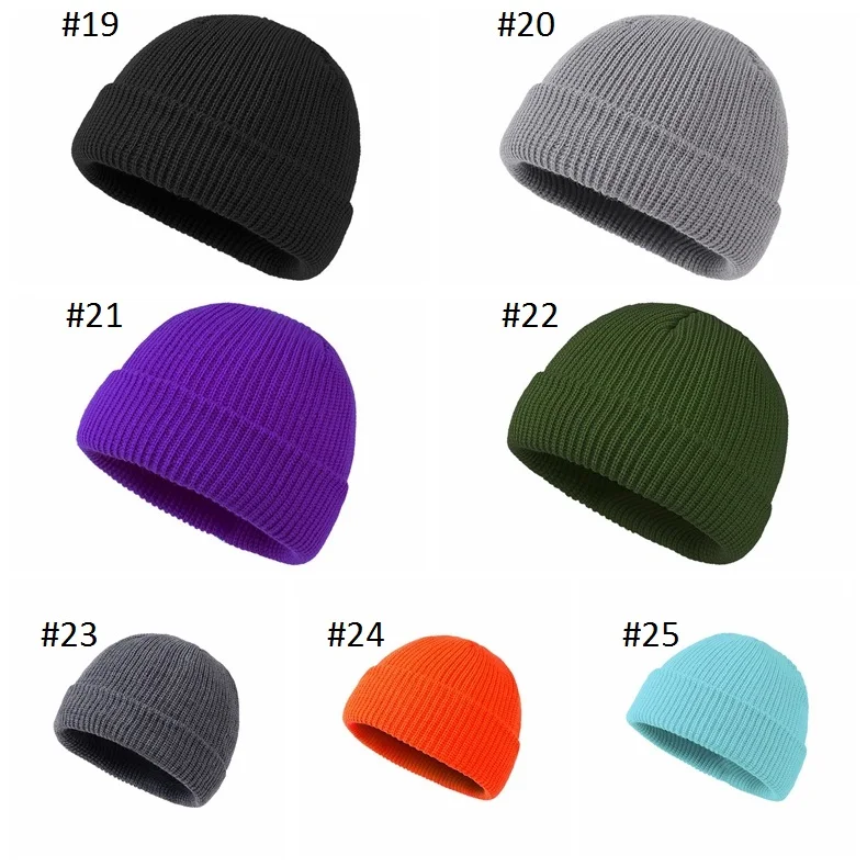 Fashion 25 Colors Men Fisherman Beanies Women Acrylic Knit Hats Trawler Beanie Hat Warm Winter Hats
