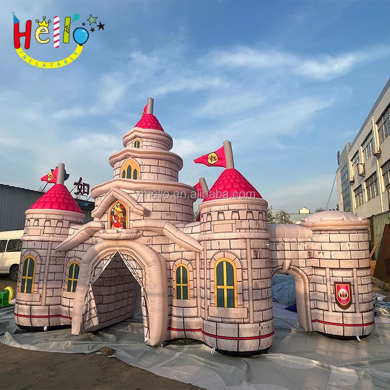 princess castle entrance blow up arch stage play prop inflatable castle gate