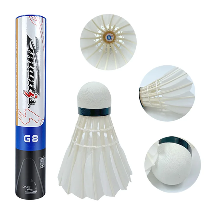 Dmantis Model G8 Goose Feather Badminton Shuttlecock Durable Fiber Cork Badminton Ball Suitable for Training or Tournament