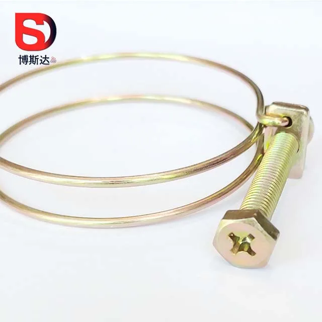 stainless steel round clips double wire hose clamps