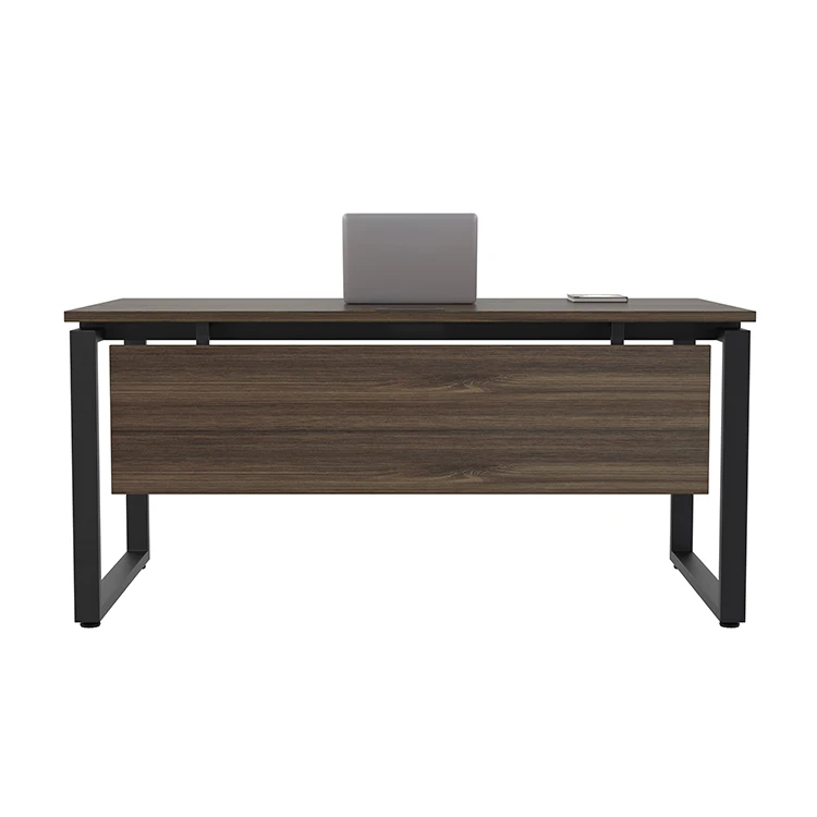 Modern Office Furniture Office Desks Furniture Legs White and Oak Office Table with Metal Iron Famous Brand Executive Desk 1 Set