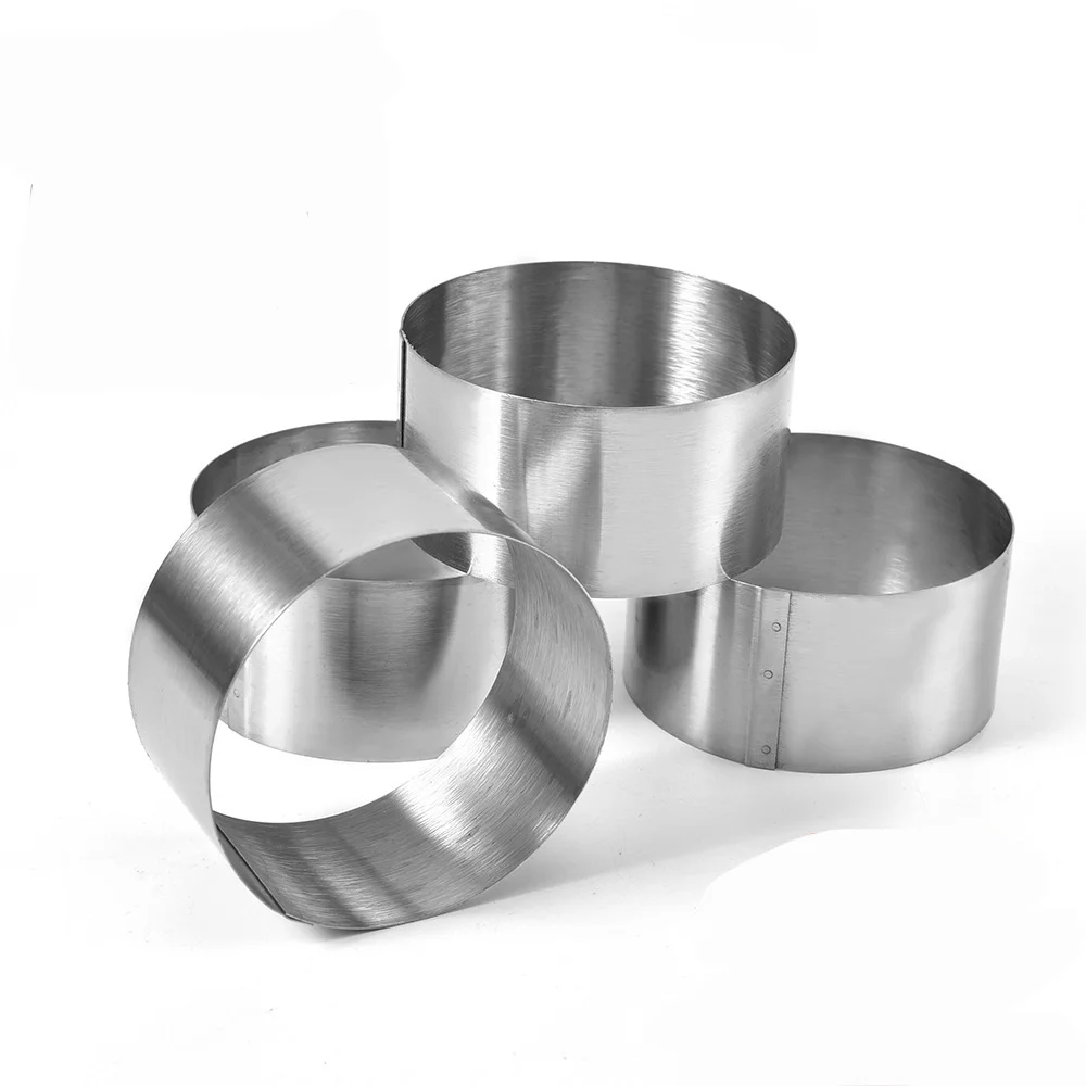 Набор Колец Tresemme Mousse из нержавеющей стали для выпечки, 4 шт., 10*10 см, формы для торта Melaleuca