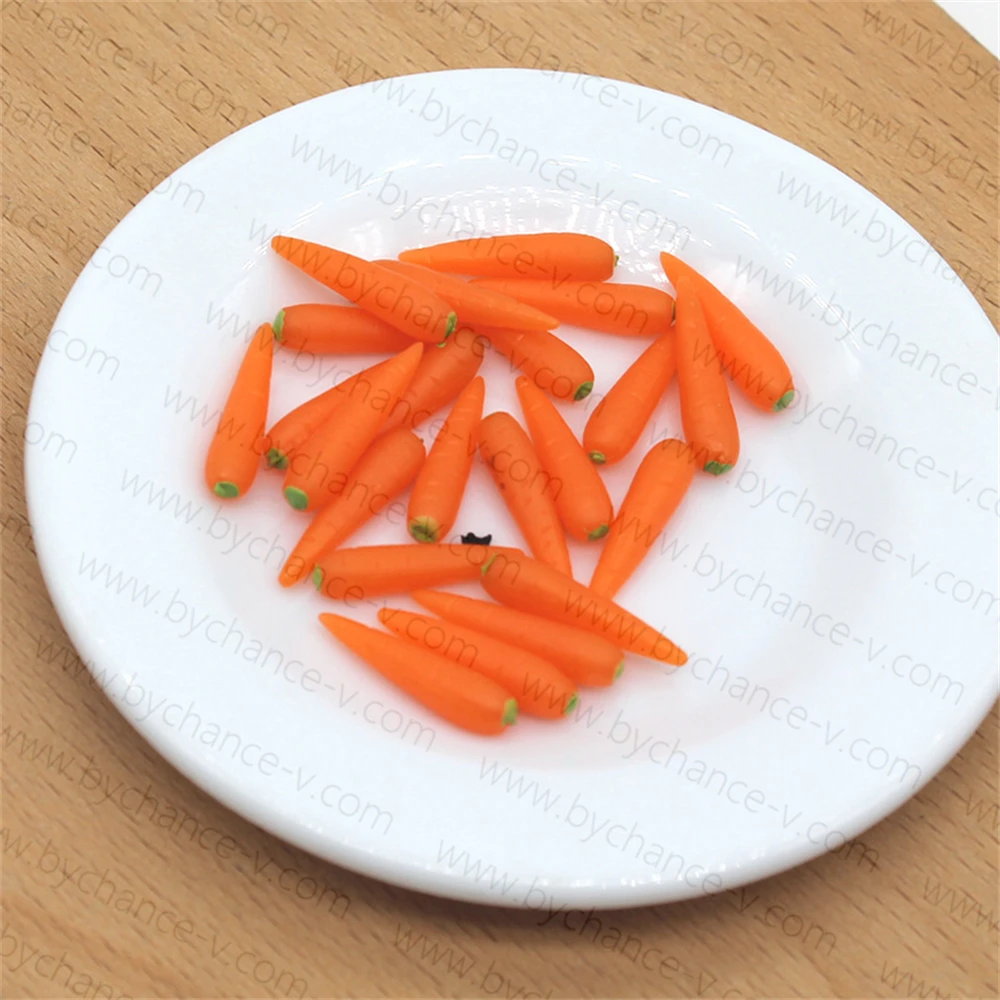 19mm artificial tiny carrot ornaments mini vegetable crafts dollhouse kitchen supermarket items DIY accessories