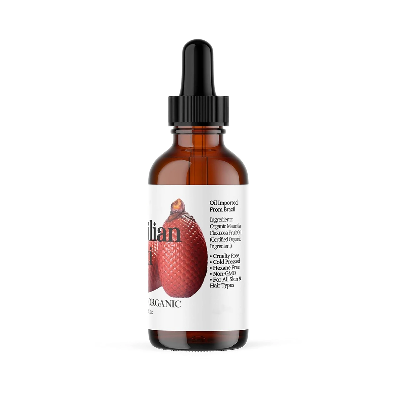Private Label Organic 100% Pure Buriti Oil Natural Aguaje Fruit Oil Moisturizer for Skin, Hair and Face