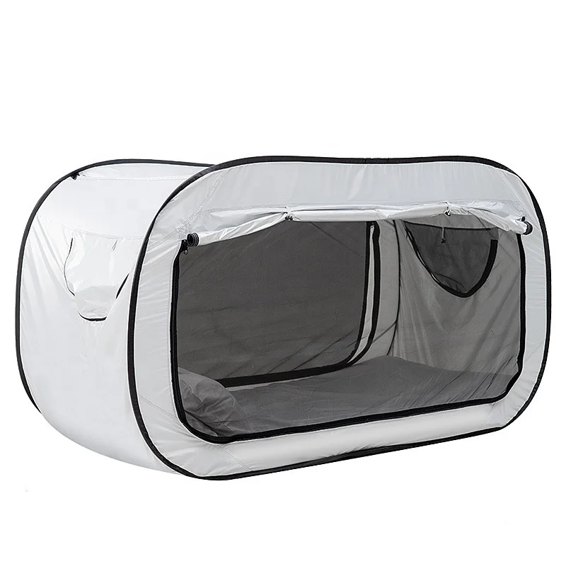 Silver Fabric Pop Up Bedding Sleeping Private Tent Indoor Outdoor Camping Anti Mosquito Portable Folding Tent