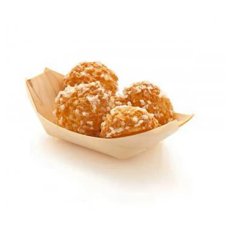 Хит продаж 2023 стильная одноразовая натуральная сосна Экологически чистая деревянная лодка/конус/тарелка