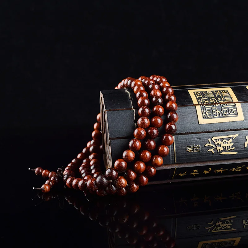 Peaceful 8mm 108 Pieces Wooden Beads Buddhist Prayer Mala Necklace Bracelet