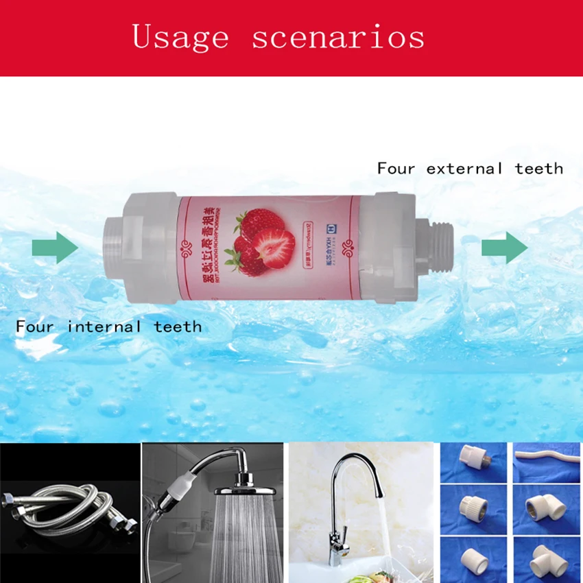 Various scent bath room water filtration portable chlorine shower filter with Vitamin C