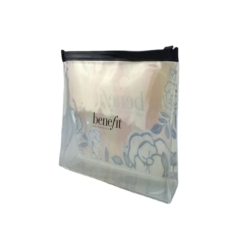 Custom Reusable clear Vinyl Pvc Zipper Bags with Handles