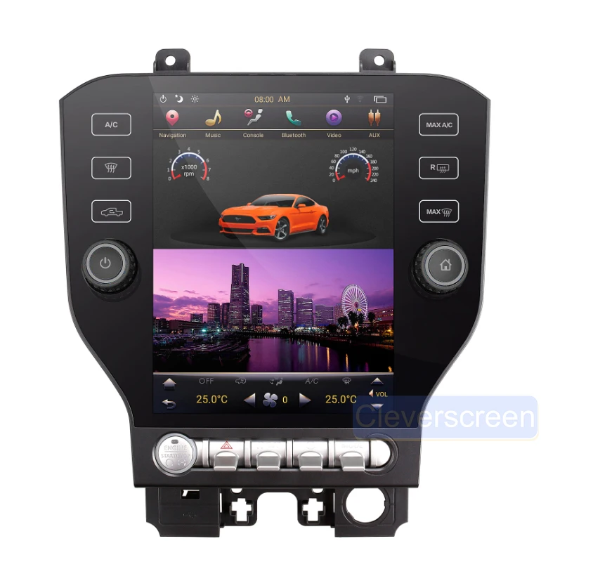 Wireless GPS Navigation System For Ford Mustang 2015-2020 Car Radio Video WiFi RDS AHD DVD Play Stereo Tesla Multi-Point Screen