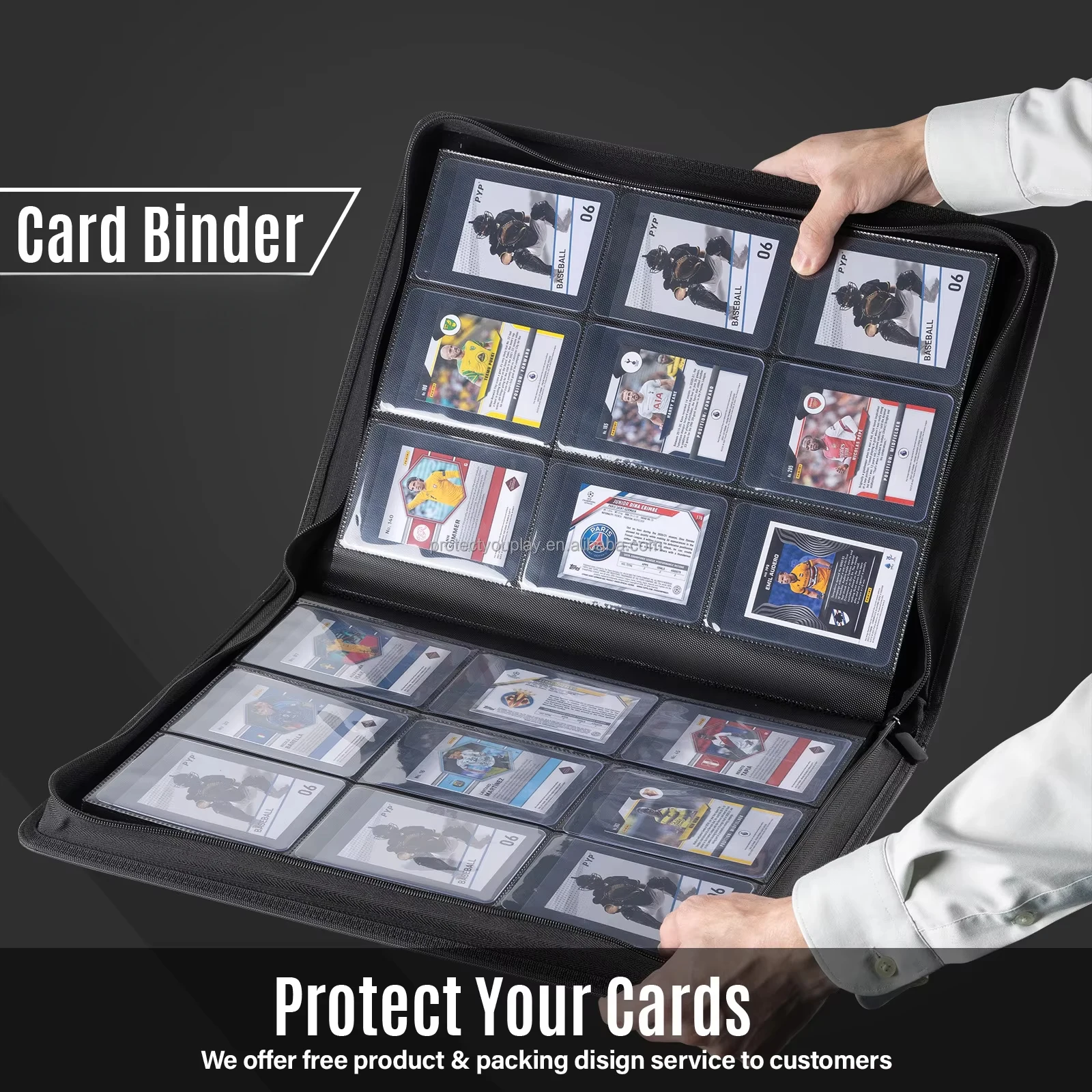 Semi-Rigid Card Saver Collectors Binder Holds 360 Cards 9 Pocket Trading Card Album