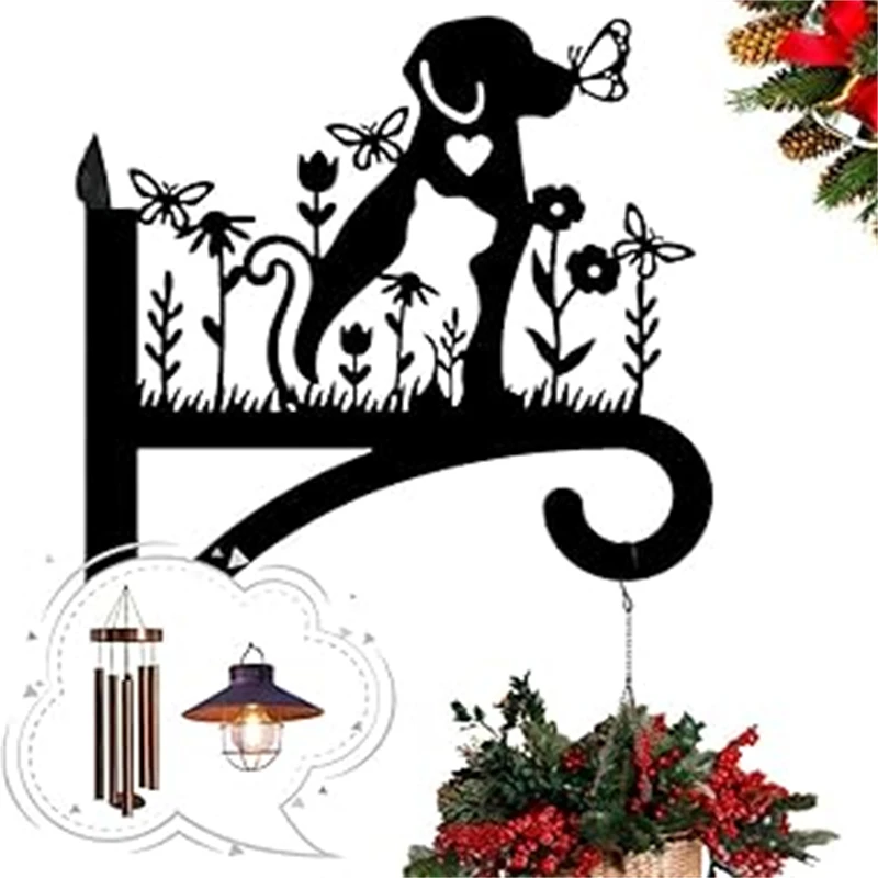 Hanging Plant Bracket Hand-Forged Iron Plant Hook Indoor Outdoor