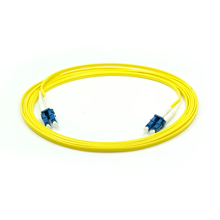 Factory price LC/UPC-LC/UPC Duplex 2.0mm 9/125 singlemode 3M PVC yellow patch cord