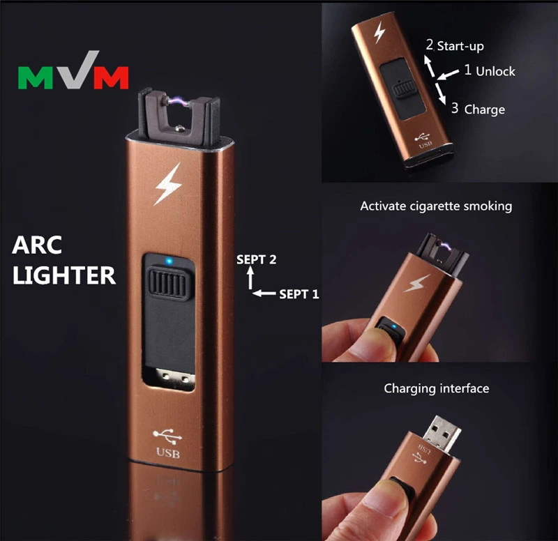  Перезаряжаемая USB Зажигалка MLT230 OEM-пакет электрическая зажигалка с одной дугой для сигаретного