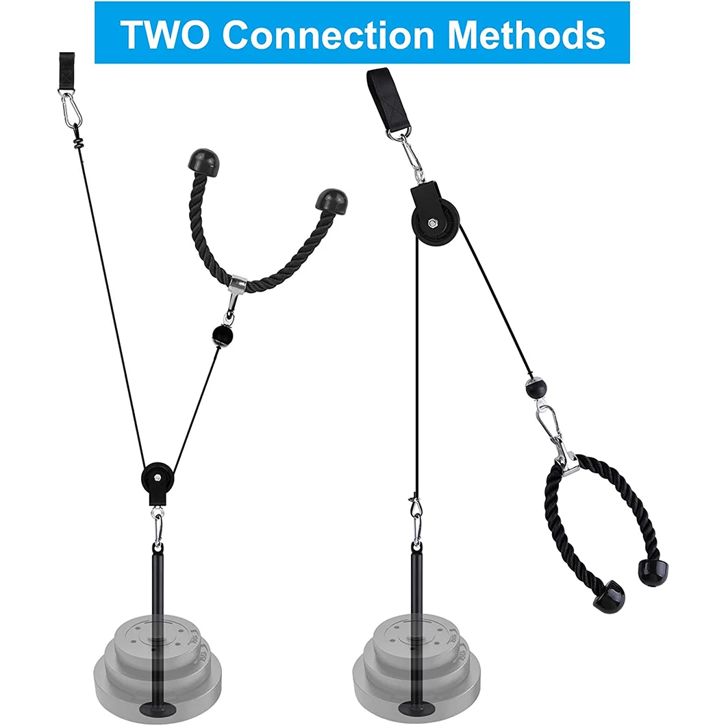 Cable Pulley System Home Gym LAT Pull Down Weight Pulley Gym Fitness Weight Lifting Triceps Rope Adjustable Pulley Cable Machine