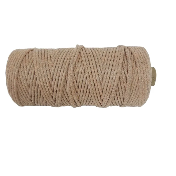 Good quality 100% cotton rope 3mm macrame cord soft cotton rope for crochet colorful crafts