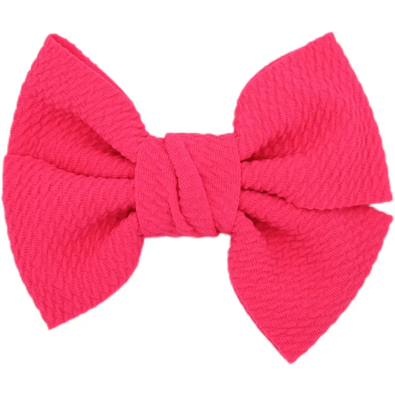 New Arrival Barerres 4.5" Solid Fabric Waffle Hair Bows Without Hair Clip For DIY Hair Accessories