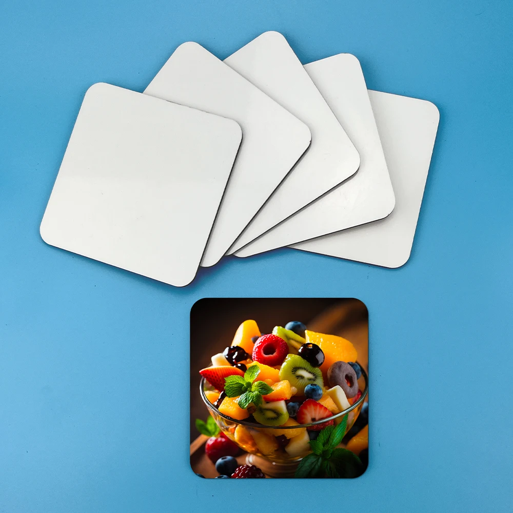 Оптовая продажа, изготовленный на заказ, круглый набор из пробкового сердца, деревянный набор, автомобильные сублимационные пустые подставки из МДФ