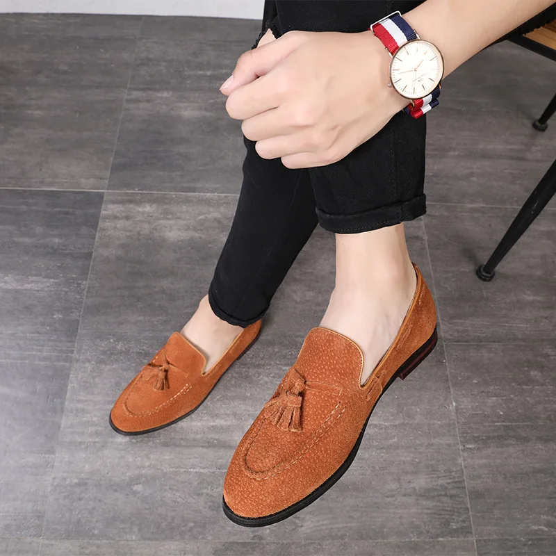 
Autumn Winter New Design Men Slip-on Tassel Loafer Brand Logo Custom Fashion Mens Leather Shoes Formal 
