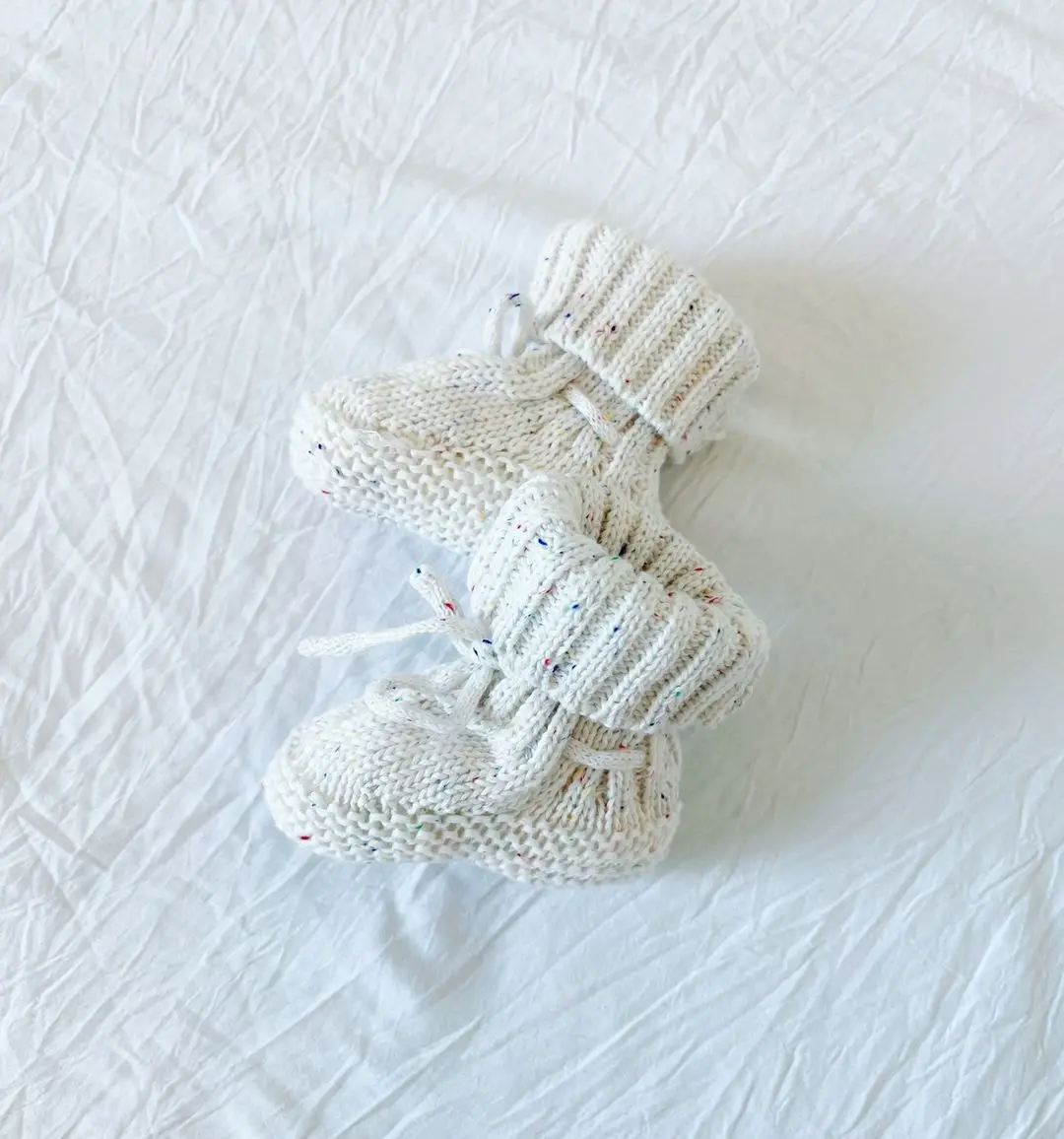 Custom baby speckled knit sprinkled cotton knitted newborn shoes toddler baby knit booties