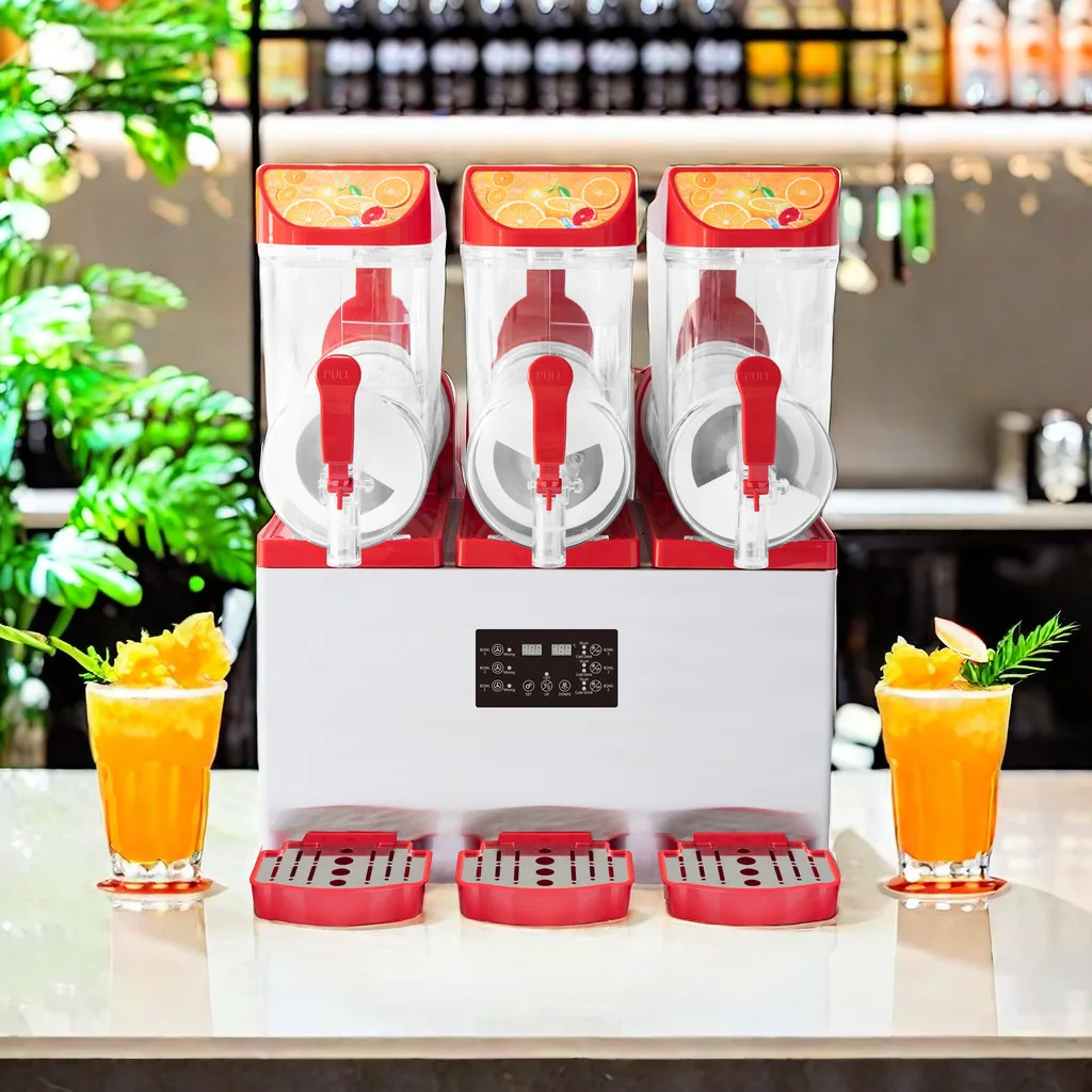 Новый дизайн машина для приготовления слякоти 2 резервуара охлаждения сока производства дозатор стекла