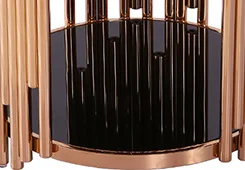 Luxury round living room black furniture marble glass coffee table italian style living room dining table