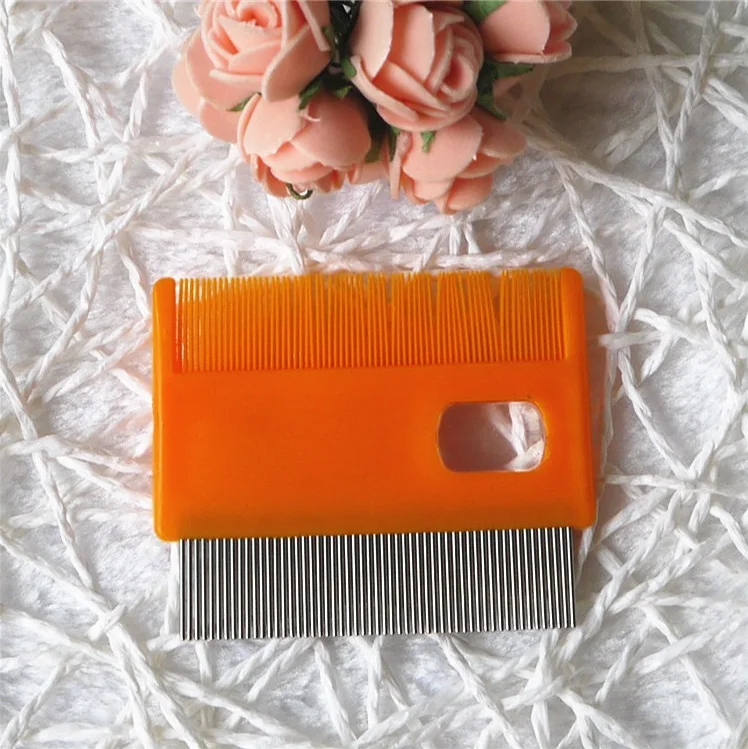 Рекламная расческа для удаления пышных яиц с зубцами из нержавеющей стали и полипропиленовыми зубцами