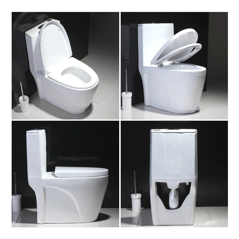 New Technology Creation Modern Ceramic Toilet Bathroom Floor Mounted One Piece Water Closet Wc Siphonic Flushing Toilet Commode
