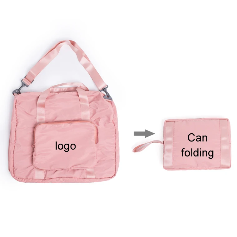 Wholesale Large Capacity Foldable Travel Luggage Bag Folding Pink Duffle Bag Waterproof Storage Trolley Bag