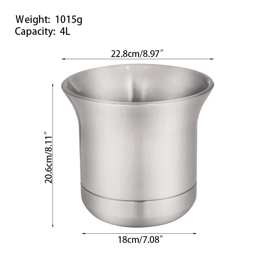 
Factory Direct 1.3L Small Double Wall Insulated Metal Stainless Steel Wine Beer Ice Bucket 