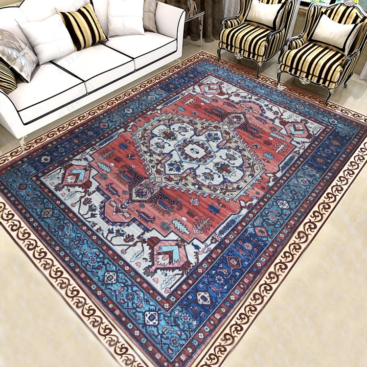 classic Large size chneille carpet padding custom Printed natural rubber anti slip living room rug bedroom mat machine washable