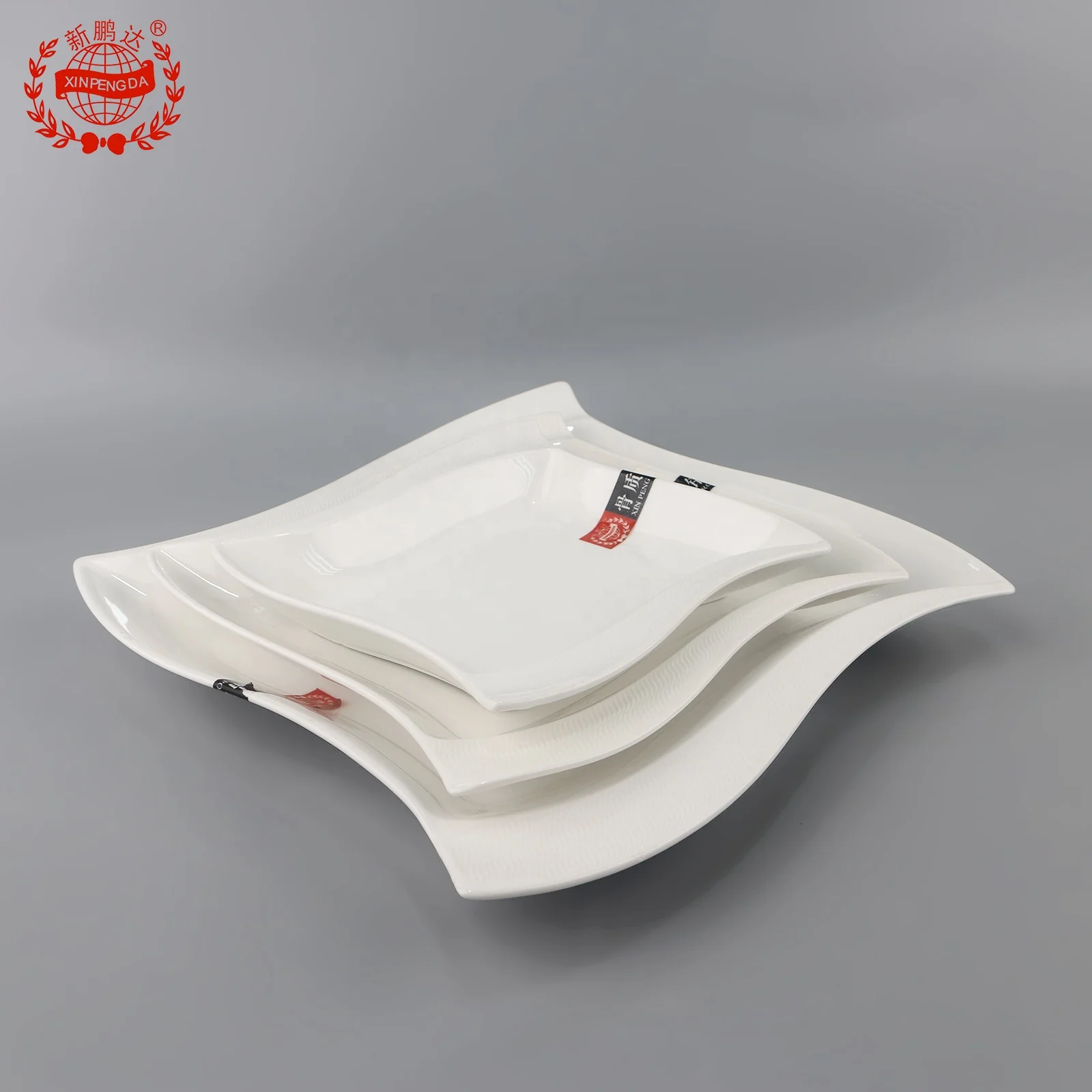 Best welcome good quality wedding rental double lines style corner square soup plate wedding square soup plate