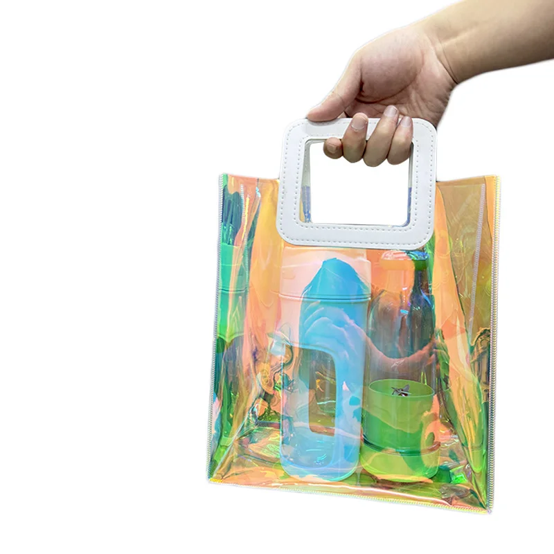 Multifunctional Holographic Transparent Pvc Messenger Bag Women Handbag Zipper Shoulder Bag Transparent Laser Shoulder Handbags