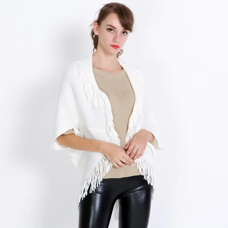 2021 fashion spring autumn acrylic shawl high quality warm knitted knitted cardigan shawl